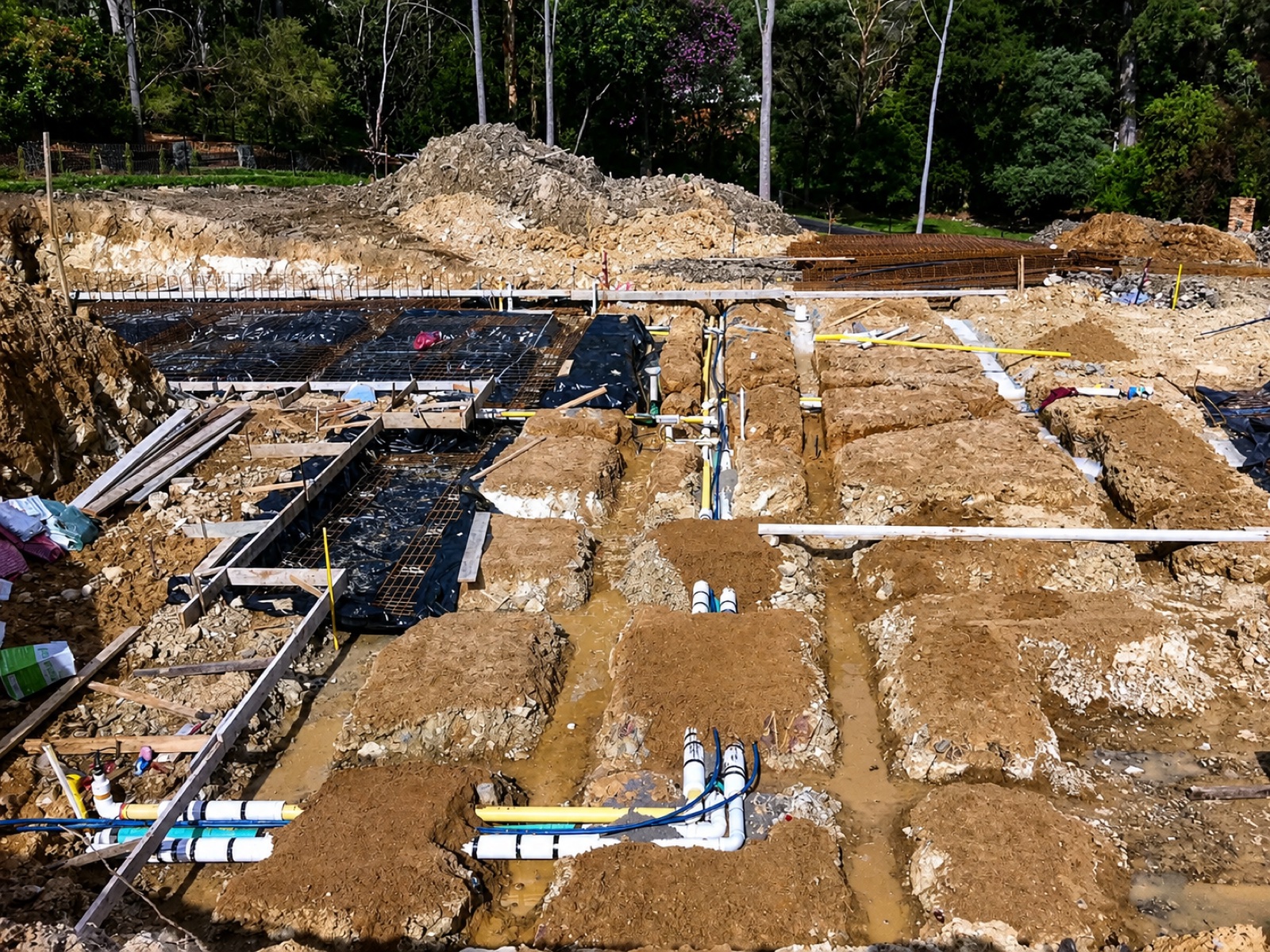 Sewer and stormwater drainage laid on a new-home site by Breeze Plumbing
